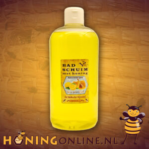 Badschuim met honing kopen zoals op deze foto is erg goed voor de huid verzorgende badschuim.