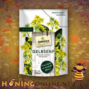 Gele mosterd zaaien als groenbemester doe je met dit online te bestellen gele mosterd zaad.