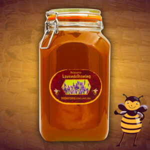 Lavendelhoning Weckpot met 4 kilo honing van de imker. Prachtige bewaarpot met verse honing met een prachtige diepgouden kleur kopen.